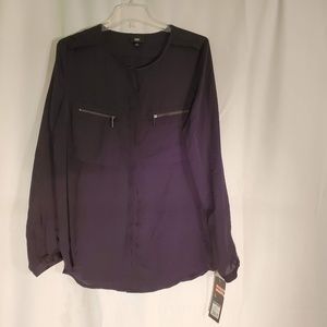 3for$25 Mossimo button down shiny black top